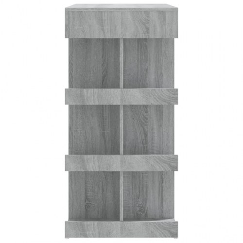 Barbord med opbevaringsstativ 100x50x101,5 cm grå sonoma-eg