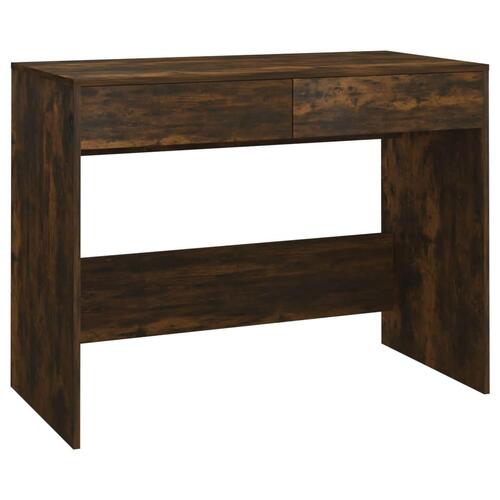 Skrivebord 101x50x76,5 cm konstrueret træ røget egetræsfarve