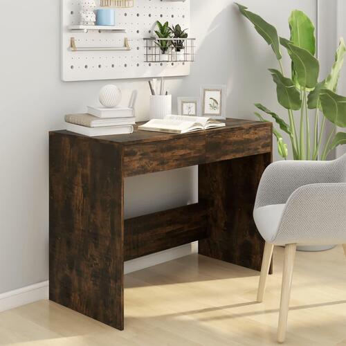 Skrivebord 101x50x76,5 cm konstrueret træ røget egetræsfarve