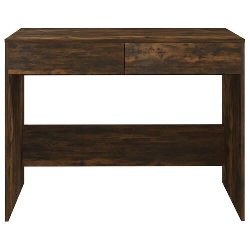 Skrivebord 101x50x76,5 cm konstrueret træ røget egetræsfarve