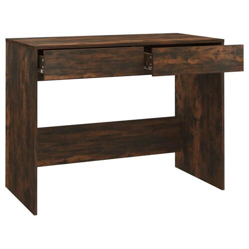 Skrivebord 101x50x76,5 cm konstrueret træ røget egetræsfarve