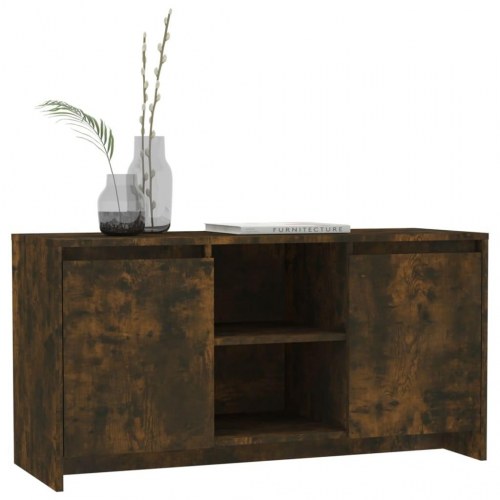 Tv-bord i konstrueret træ - 102×37,5×52,5 cm, røget egetræ