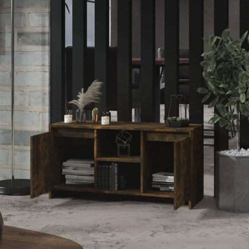 Tv-bord i konstrueret træ - 102×37,5×52,5 cm, røget egetræ