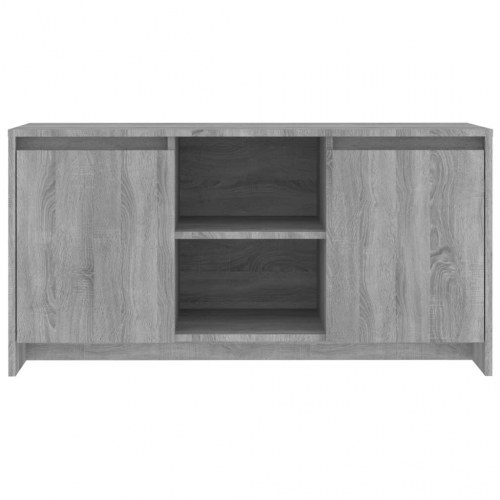 Tv-bord med skydelåger - 102 × 37,5 × 52,5 cm, grå sonoma-eg