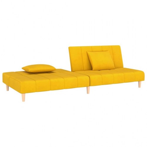 2-personers sovesofa fløjl gul