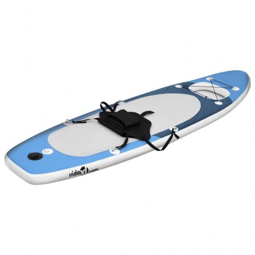 Oppusteligt paddleboardsæt 330 × 76 × 10 cm - havblå SUP med sæde og vindue