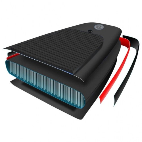Oppusteligt paddleboardsæt 330x76x10 cm sort