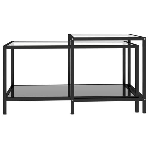 Stueborde 2 stk. hærdet glas sort
