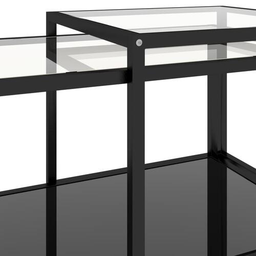 Stueborde 2 stk. hærdet glas sort
