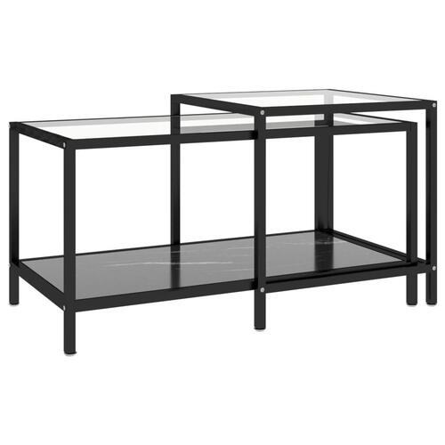 Stueborde 2 stk. hærdet glas sort