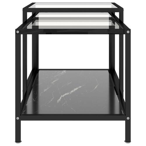 Stueborde 2 stk. hærdet glas sort