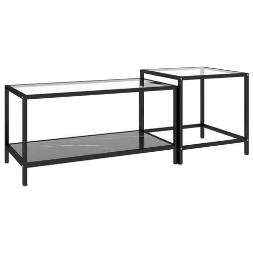 Stueborde 2 stk. hærdet glas sort