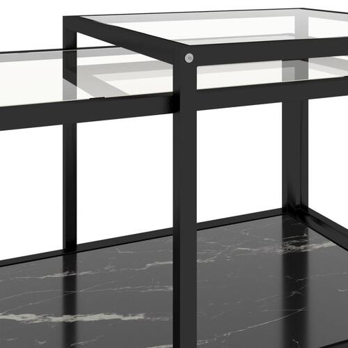 Stueborde 2 stk. hærdet glas sort