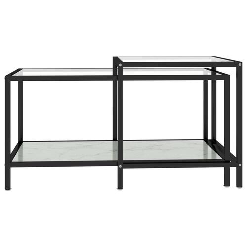 Stueborde 2 stk. hærdet glas hvid