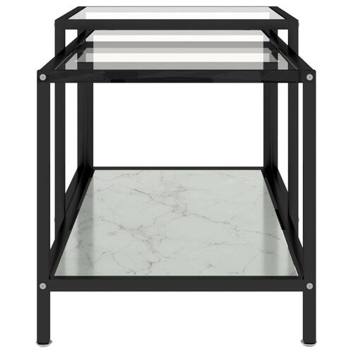 Stueborde 2 stk. hærdet glas hvid