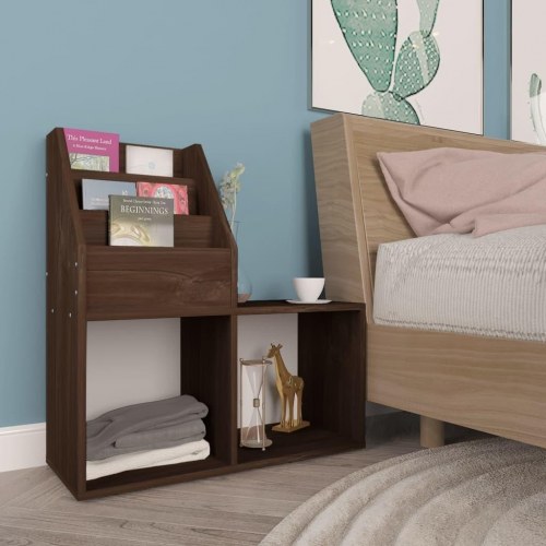 Magasinreol til børn 71x30x78,5 cm konstrueret træ røget eg