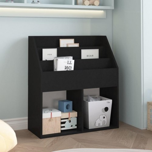 Magasinholder til børn 71x30x78,5 cm spånplade sort
