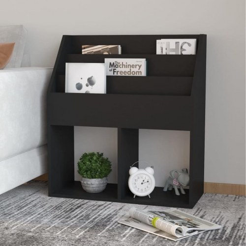 Magasinholder til børn 71x30x78,5 cm spånplade sort