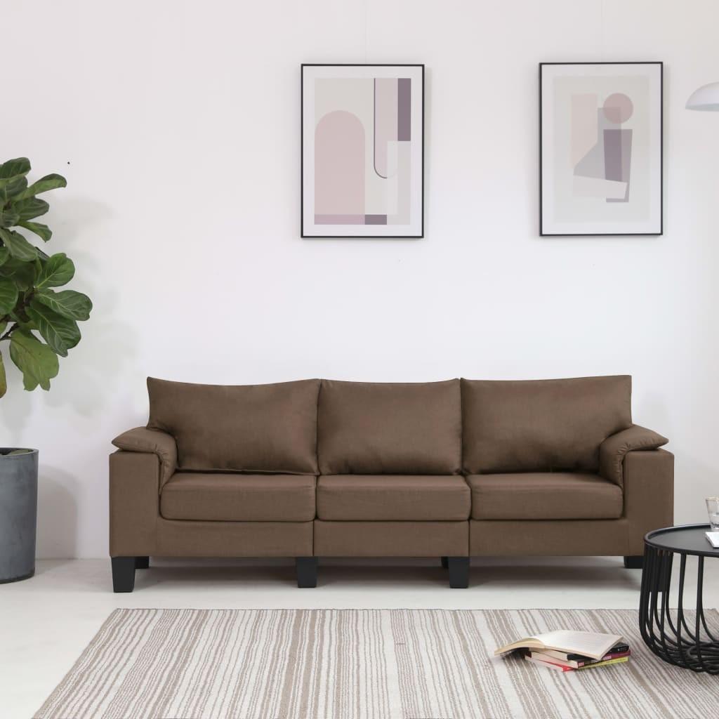 3-personers sofa stof brun