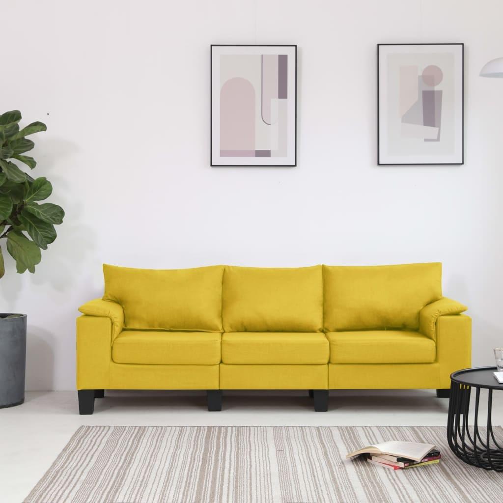 3-personers sofa stof gul