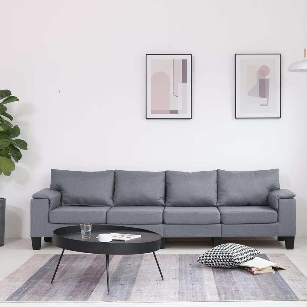 4-personers sofa stof lysegrå