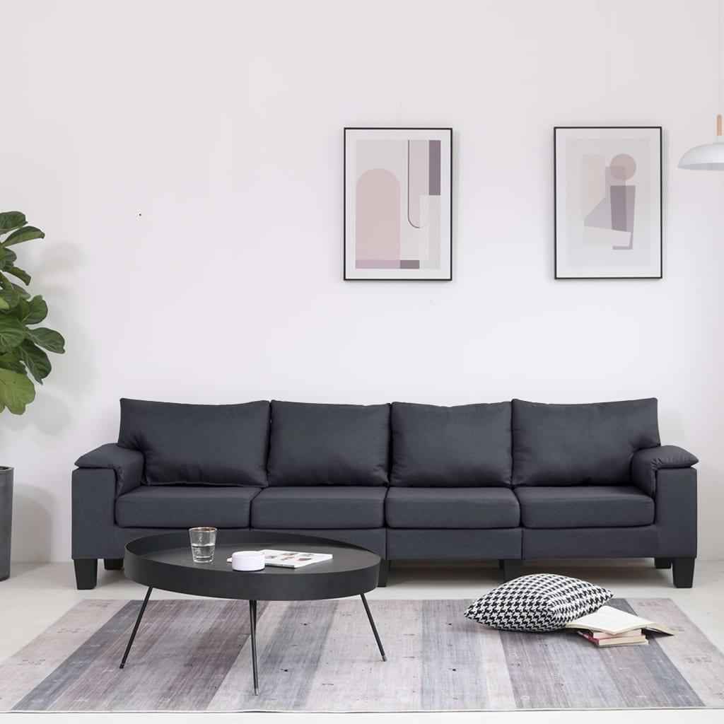 4-personers sofa stof mørkegrå