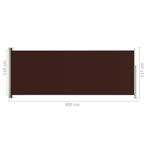 Sammenrullelig sidemarkise til terrassen 117x300 cm brun