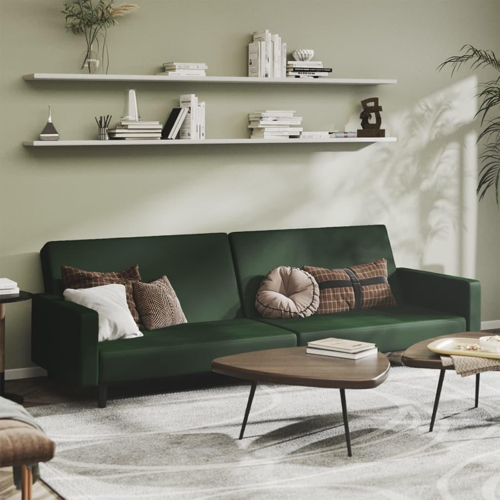 2-personers sovesofa fløjl mørkegrøn