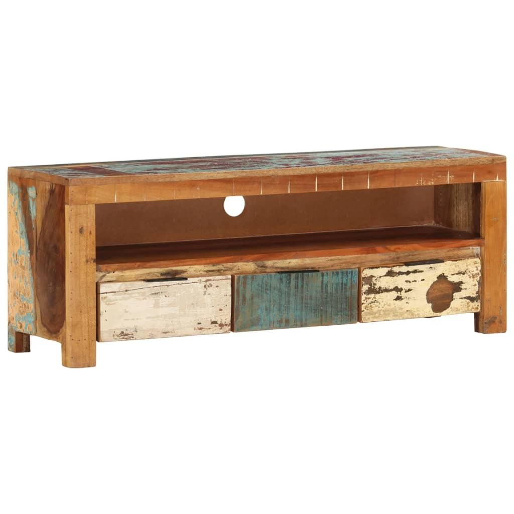 Tv-skab 110x30x40 cm massivt genbrugstræ