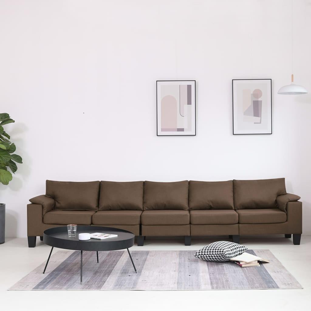 5-personers sofa stof brun