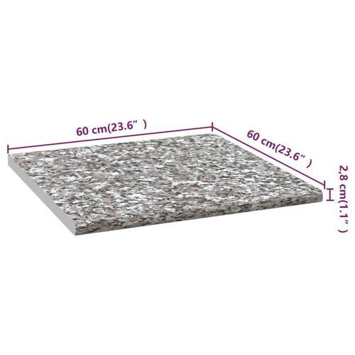 Køkkenbordplade 60x60x2,8 cm spånplade graniteffekt grå