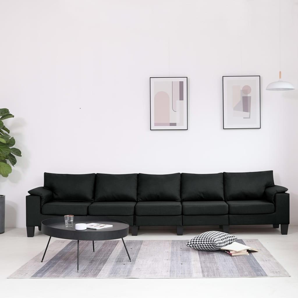 5-personers sofa stof sort