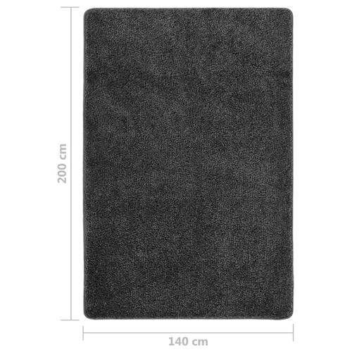 Shaggy gulvtæppe 140x200 cm skridsikker mørkegrå