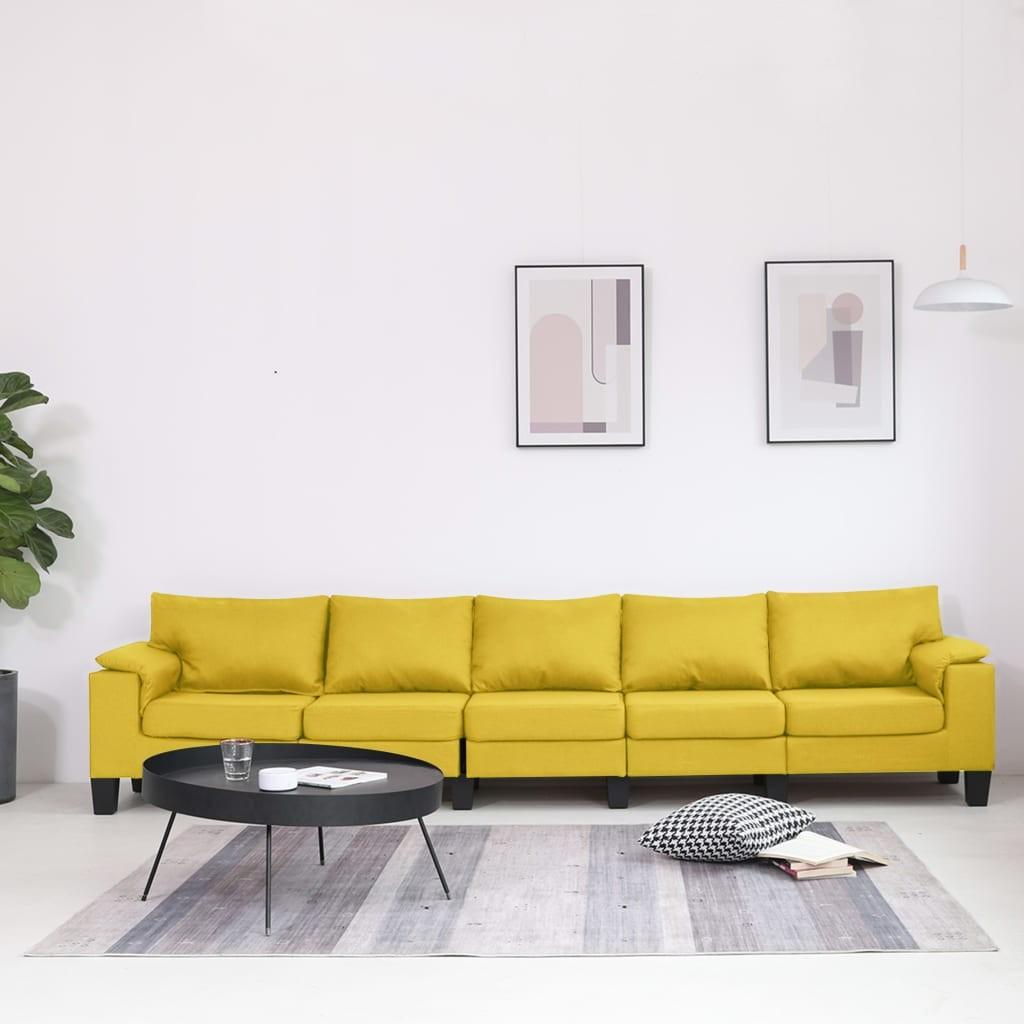 5-personers sofa stof gul