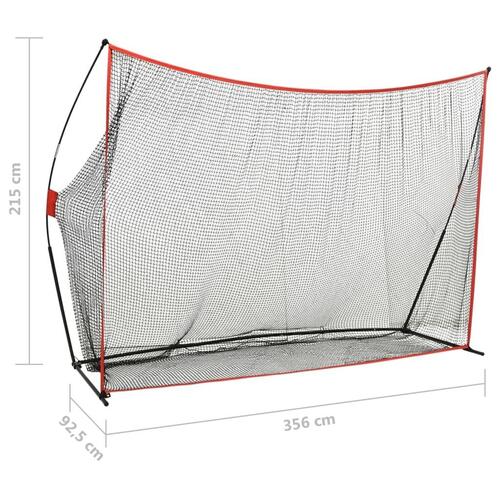 Træningsnet til golf 356x92,5x215 cm metal