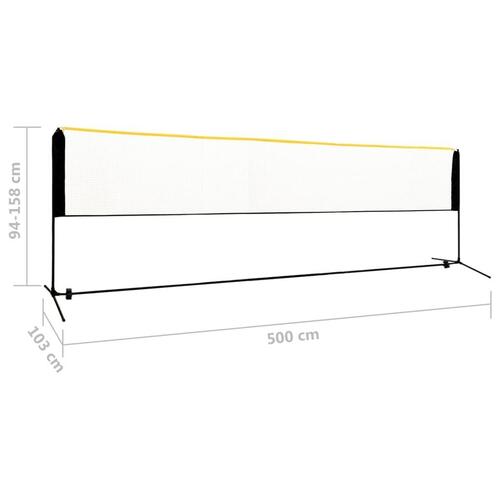 Justerbart badmintonnet 500x103x94-158 cm metal