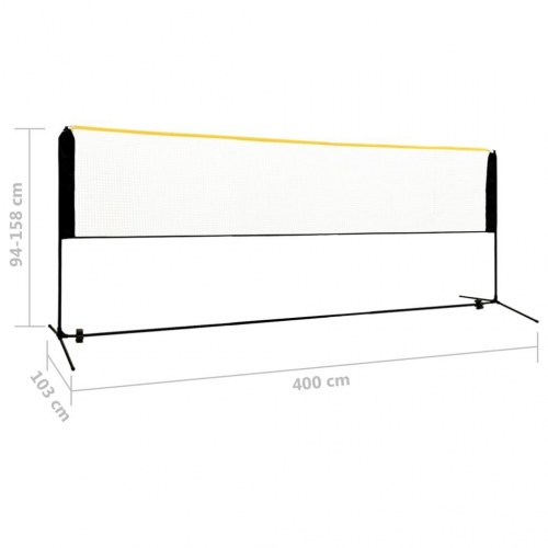 Justerbart badmintonnet 400x103x94-158 cm metal