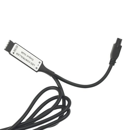 Sengebord med LED 45x35x67 cm konstrueret træ sort
