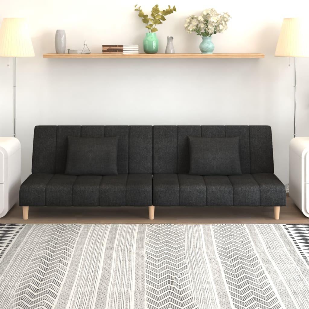 2-personers sovesofa stof sort