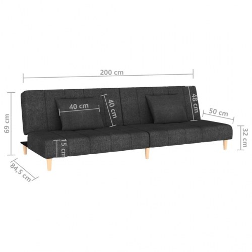 2-personers sovesofa stof sort