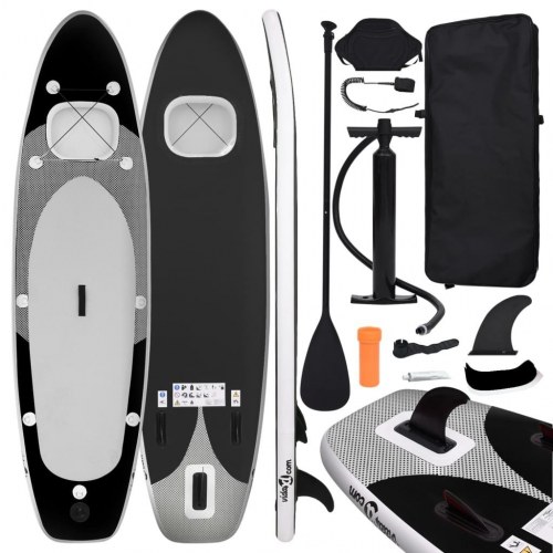 Oppusteligt paddleboardsæt 300 × 76 × 10 cm - sort