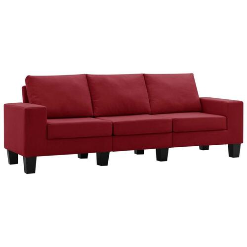 3-personers sofa stof vinrød