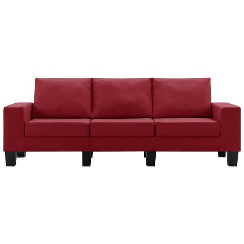 3-personers sofa stof vinrød