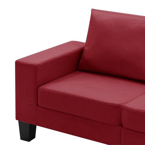 3-personers sofa stof vinrød