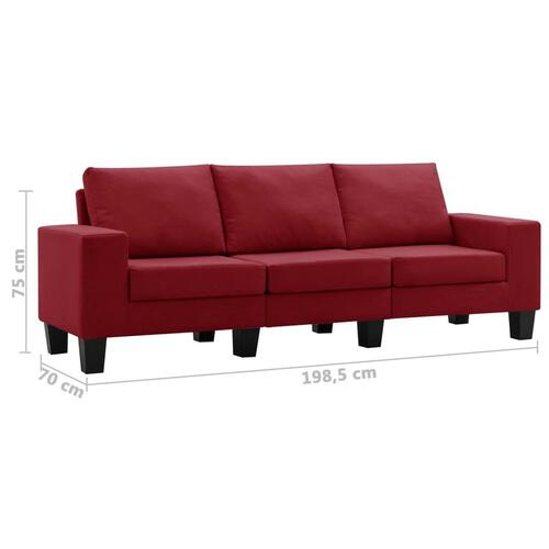 3-personers sofa stof vinrød