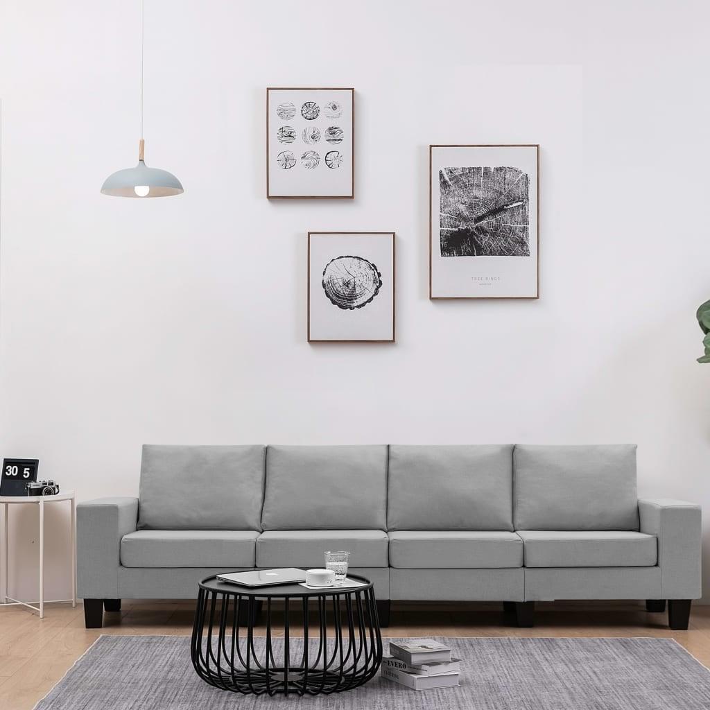 4-personers sofa stof lysegrå
