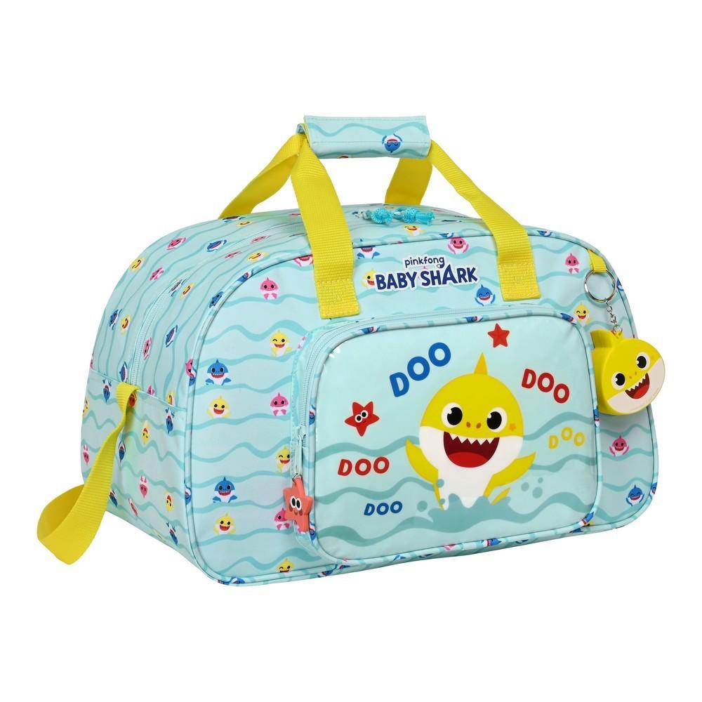 Sportstaske Baby Shark Beach Day Gul Lyseblå (40 x 24 x 23 cm)
