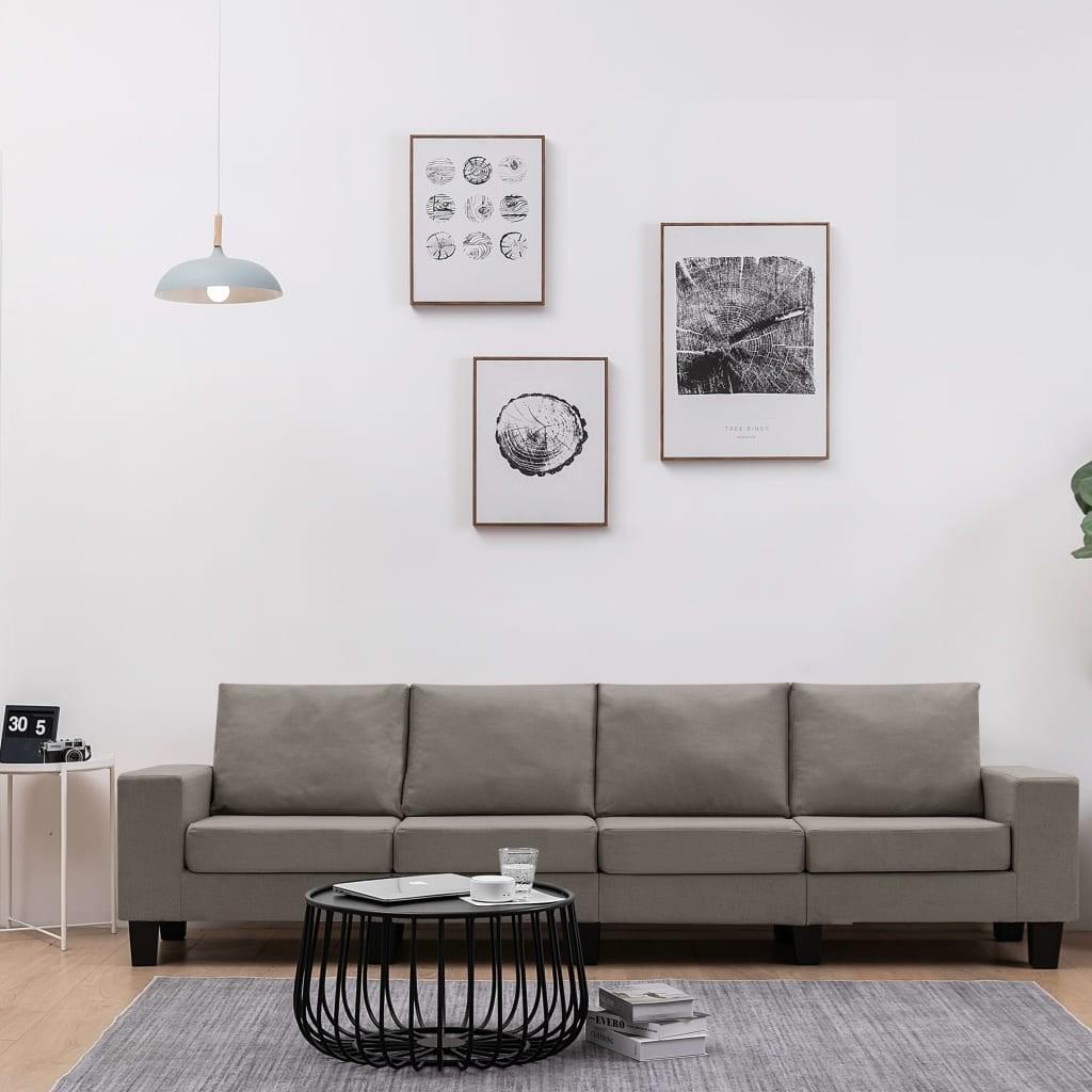 4-personers sofa stof gråbrun