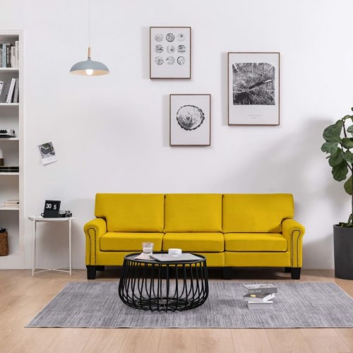 3-personers sofa stof gul