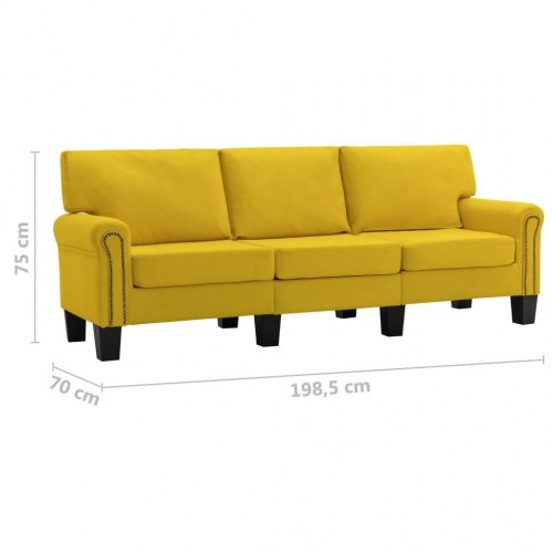 3-personers sofa stof gul